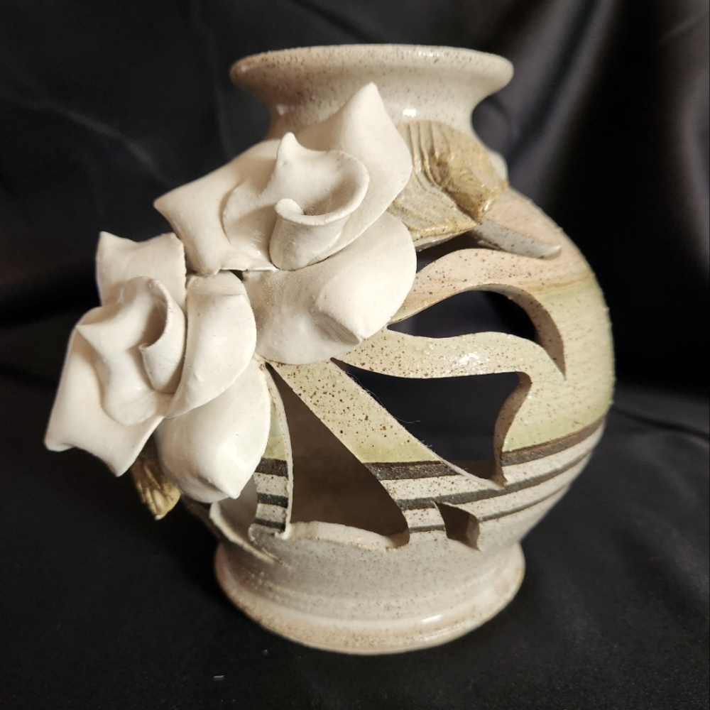 Handmade Ceramic - Tea Light Candle Lantern - Votive Candle Holder - Pottery